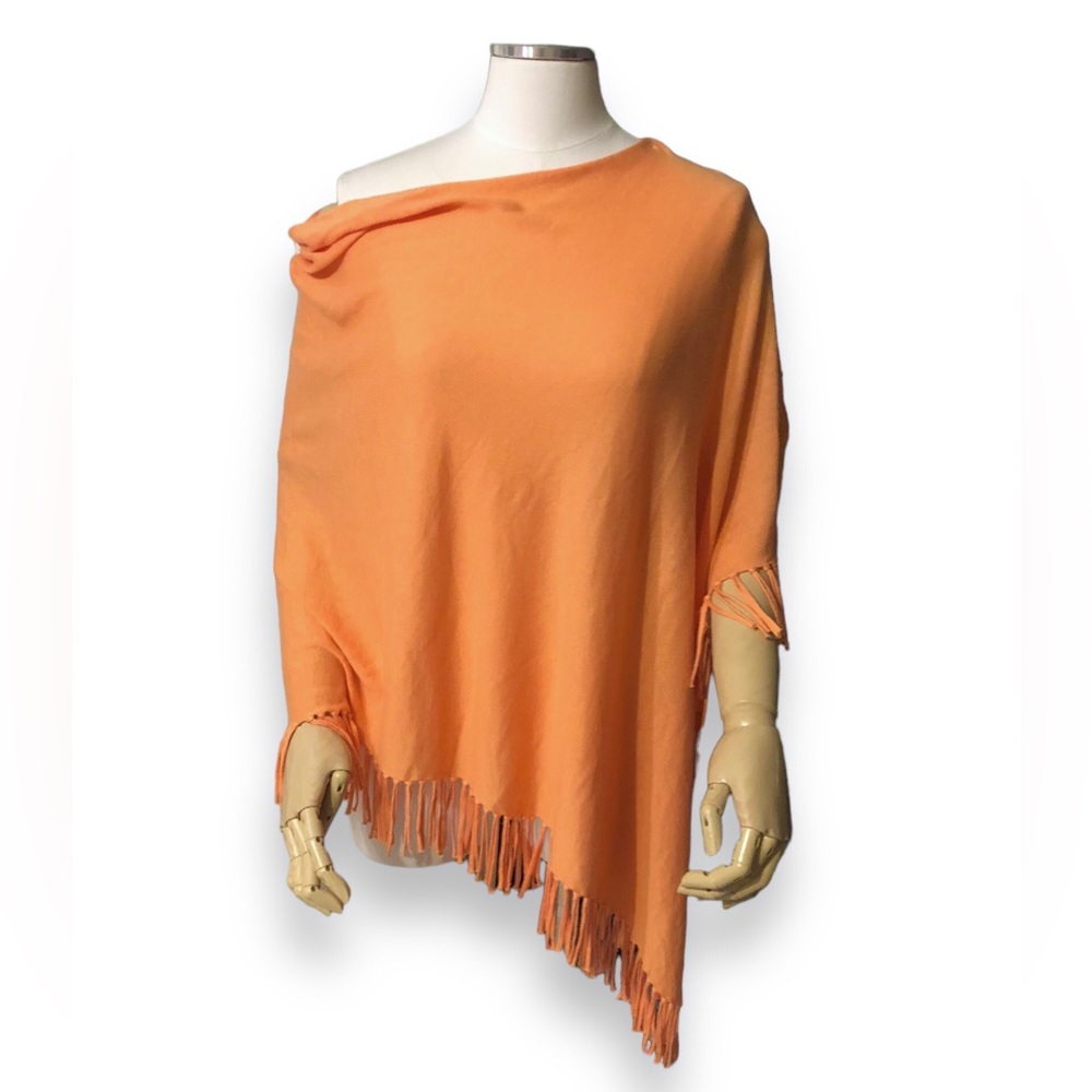 CHICOS Asymmetrical Fringe Poncho